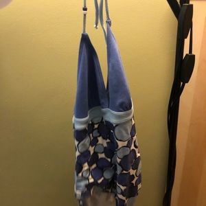 Boden One Piece Swimsuit Blue Circles Size 14
